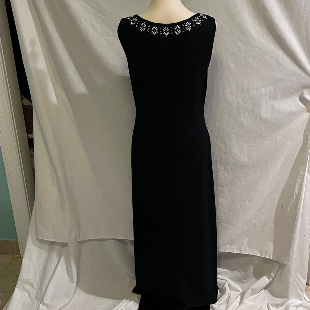 St. John Evening - Black heavy knit evening dress with decorative beads. - Picture 5 of 7